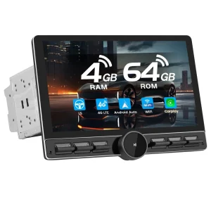 AWESAFE Android 13 2 DIN Autoradio 10,6-Zoll Touchscreen 8-Kern 4+64GB mit 4G-SIM-Steckplatz (ohne SIM-Karte), Bluetooth, WLAN, kabellos CarPlay & Android Auto
