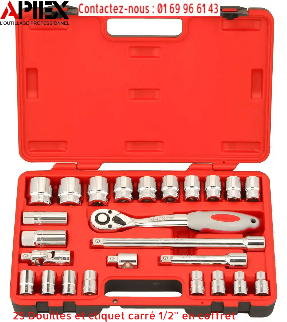 25 Douilles et cliquet carré 1/2'' en coffret – Image 2