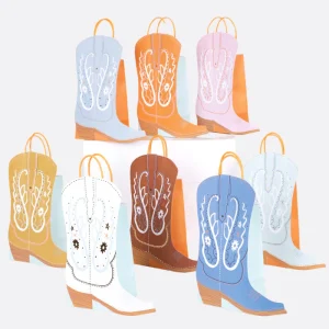 Lot de 8 Sacs Cadeaux En Forme De Botte De Cowboys