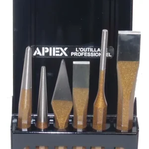 Burins, chasse goupilles, bedane, chasse pointes à frapper x 6 pièces