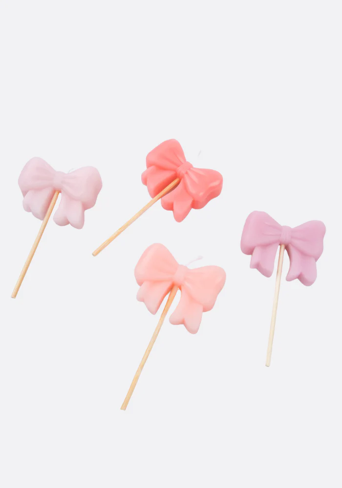 Lot de 4 Bougies En Forme De Noeuds Roses – Image 4