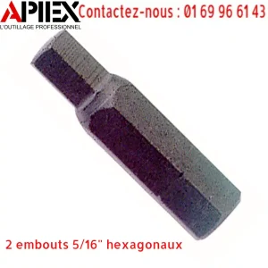 2 embouts 5/16" hexagonaux