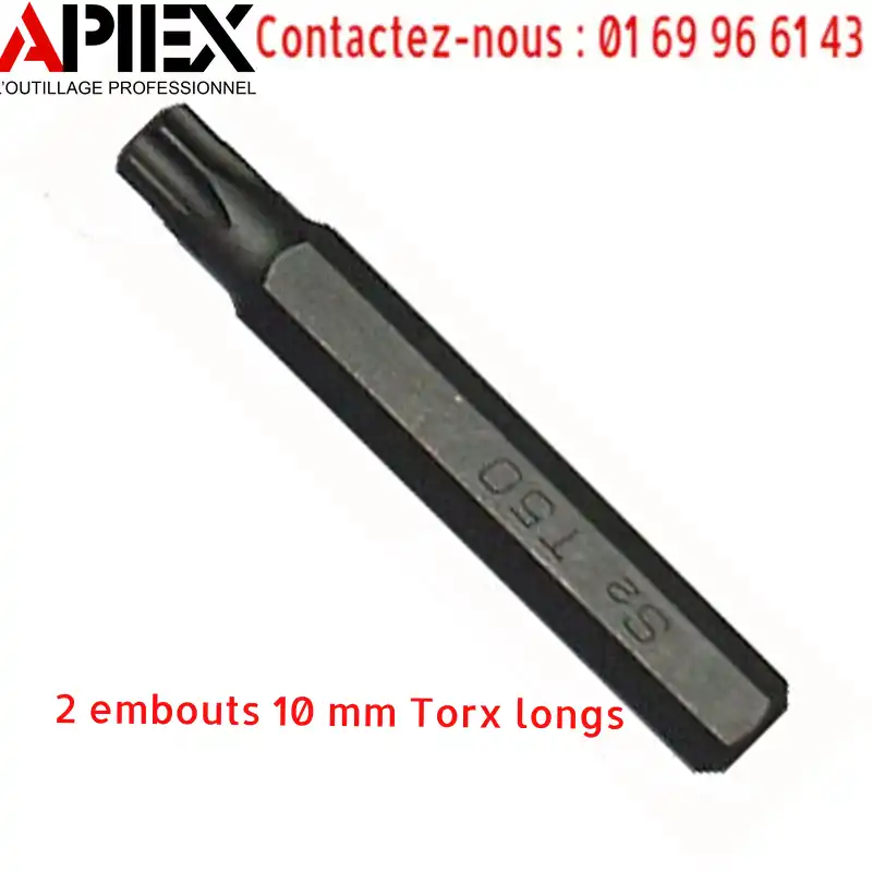 2 embouts 10 mm Torx longs