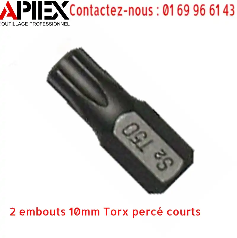 2 embouts 10mm Torx percé courts – Image 2