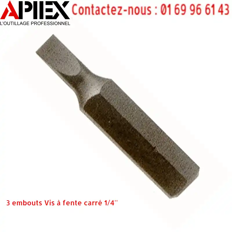 3 embouts Vis à fente carré 1/4'' – Image 2