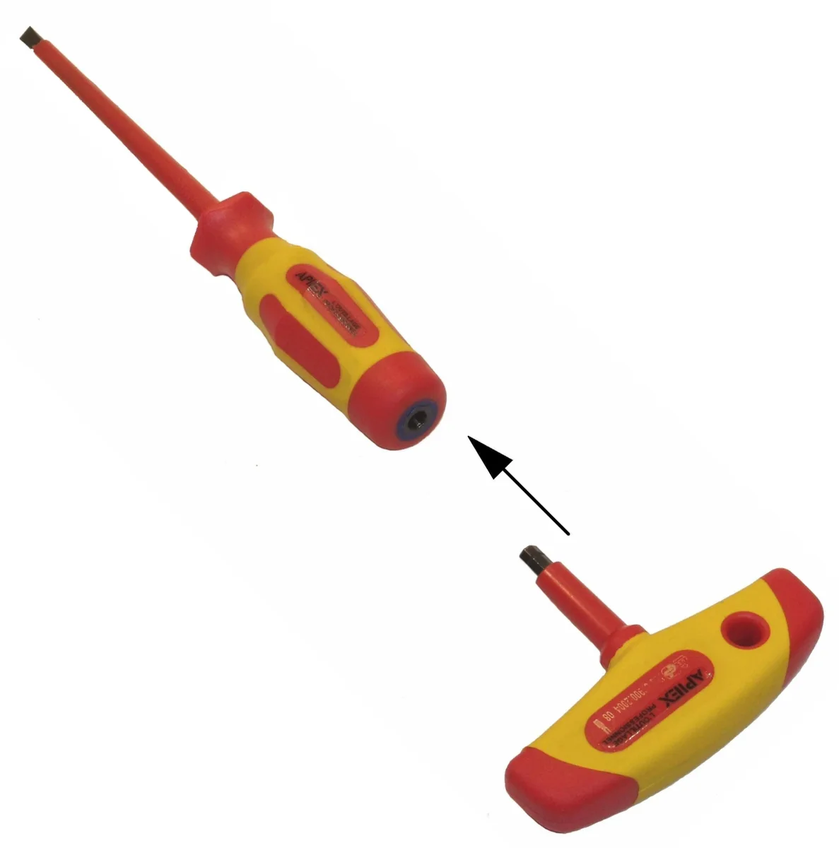 Tournevis isolé 1000 volts utilisable avec poignée