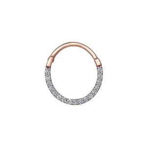 Piercing Hoop Or Rose Et Diamant Blanc
