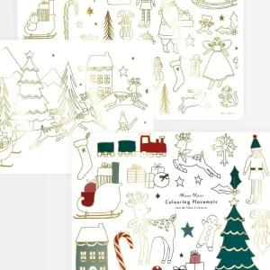 8 Sets De Table A Colorier Blanc Et Doré