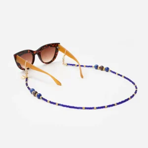 Chaîne De Lunettes Iris Perles Bleues