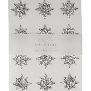 8 Feuilles De Stickers Etoiles Argentées