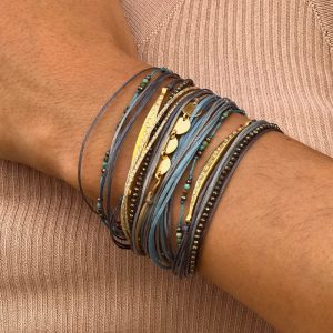 Bracelet Multi Rangs Bleu