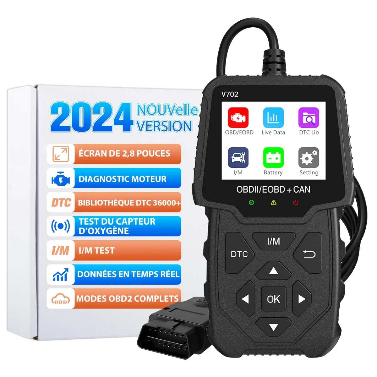 AWESAFE Scanner OBD2 Universel pour Voiture - Écran Numérique, Lecteur de Codes et Outils de Diagnostic Automobile - Compatible avec la Plupart des Véhicules depuis 1996 – Image 2
