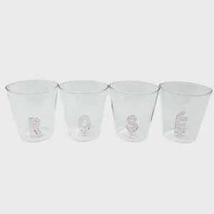 Set De 4 Verres En Verre Rosé