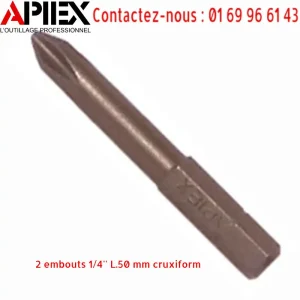 2 embouts 1/4'' L.50 mm cruxiform