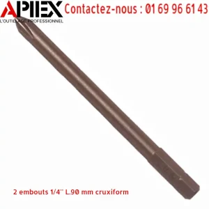 2 embouts 1/4'' L.90 mm cruxiform