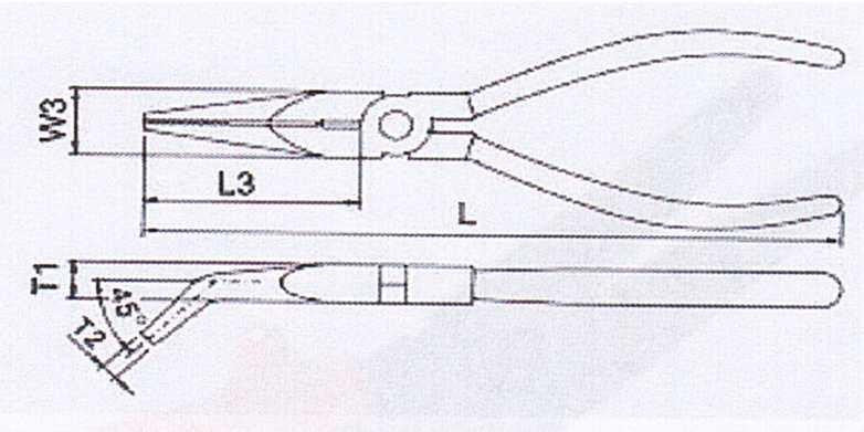 Pince becs 1/2 rond coudes pour l'électronique longueur 120 mm – Image 3