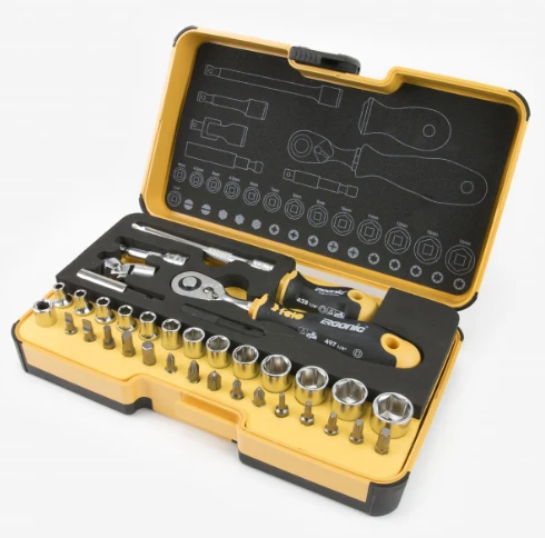 Coffret embouts et douilles avec poignée à cliquet et accessoires - 36 pcs – Image 2
