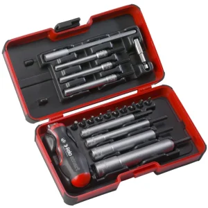 Coffret poignée 2 en 1 avec douilles aimantées et embouts