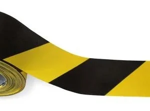 Ruban de signalisation adhésif noir / jaune