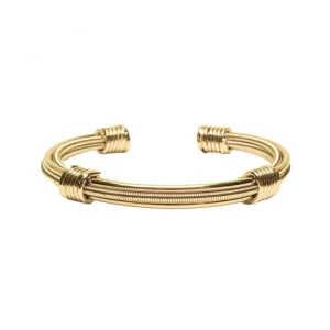 Bracelet Jonc Emballe-Moi À 10h10 En Corde De Basse Doré