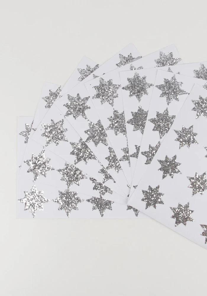 8 Feuilles De Stickers Etoiles Argentées – Image 3