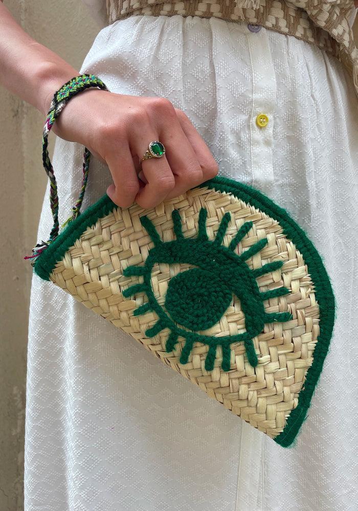 Pochette Oeil En Osier Verte – Image 3