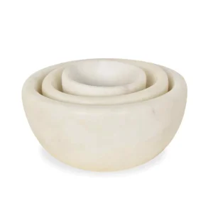 Set De 3 Mini Coupelles En Marbre Blanc
