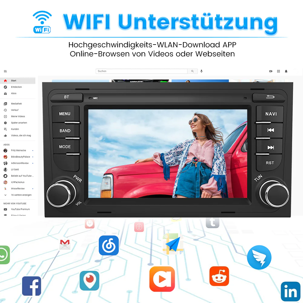 AWESAFE Autoradio für Audi A4 S4 RS4, Android 13, 7 Zoll Touchscreen, 2G+32G, Unterstützt Navigation Carplay Android Auto Bluetooth WiFi – Image 5