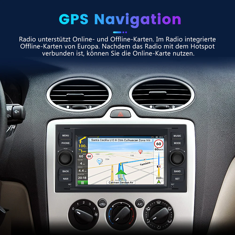 AWESAFE Autoradio für Ford Focus Mondeo S-Max C-Max Galaxy, Android 13 2GB+32GB mit Navi Carplay Android Auto Bluetooth FM RDS - Schwarz – Image 5