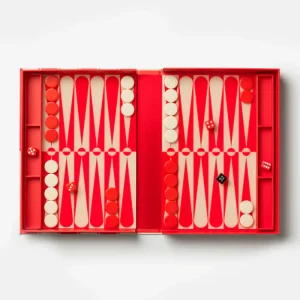 Jeu The Art Of Backgammon Rouge Et Beige