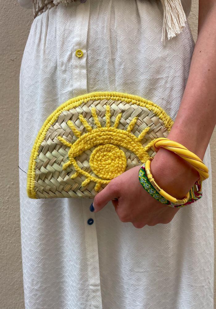Pochette Oeil En Osier Jaune – Image 3