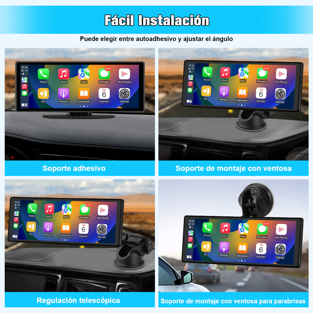 AWESAFE Autoradio avec CarPlay Sans Fil & Android Auto - Écran Tactile 10,26 Pouces - Caméra 4K Avant + 1080P Arrière - Bluetooth/GPS/Mirror Link/Assistant Vocal/AUX/FM – Image 8