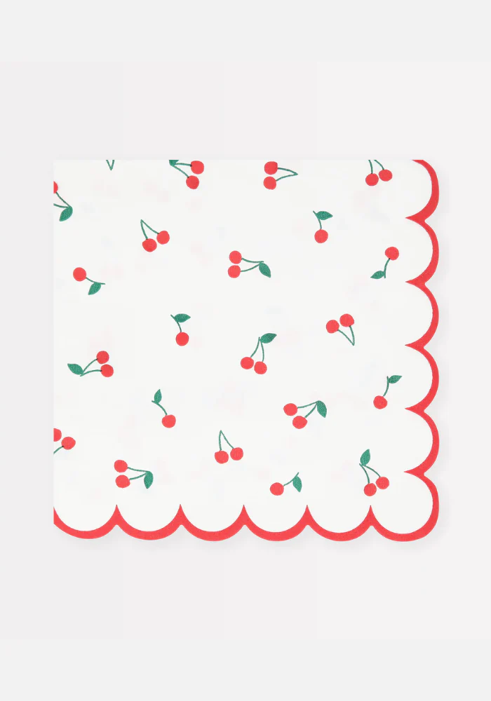 Lot de 16 Grandes Serviettes En Papier Cerise – Image 2