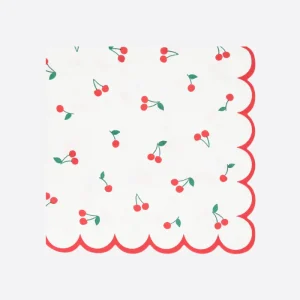 Lot De 16 Petites Serviettes En Papier Cerise