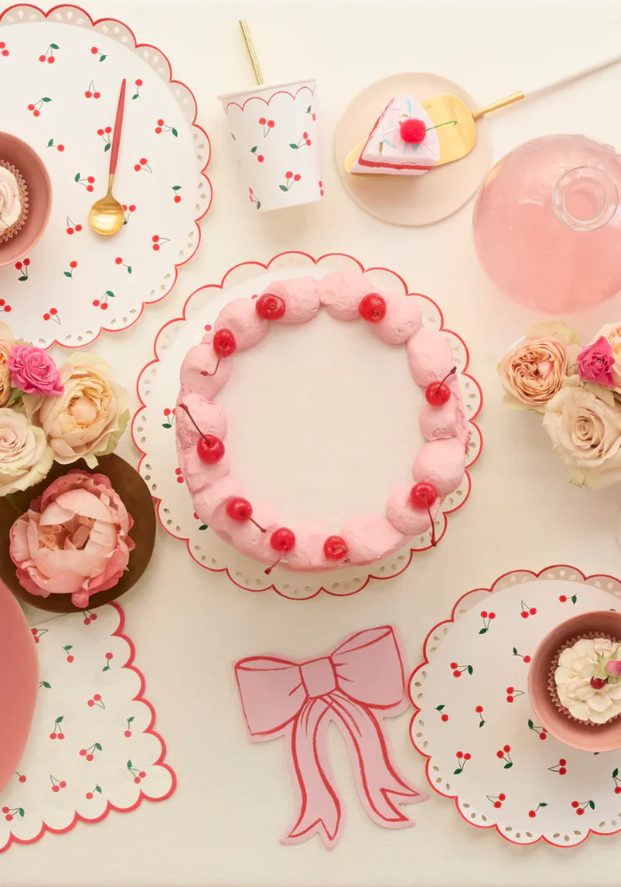 Lot De 16 Petites Serviettes En Papier Cerise – Image 3