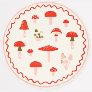 Set De 8 Assiettes En Papier Champignons