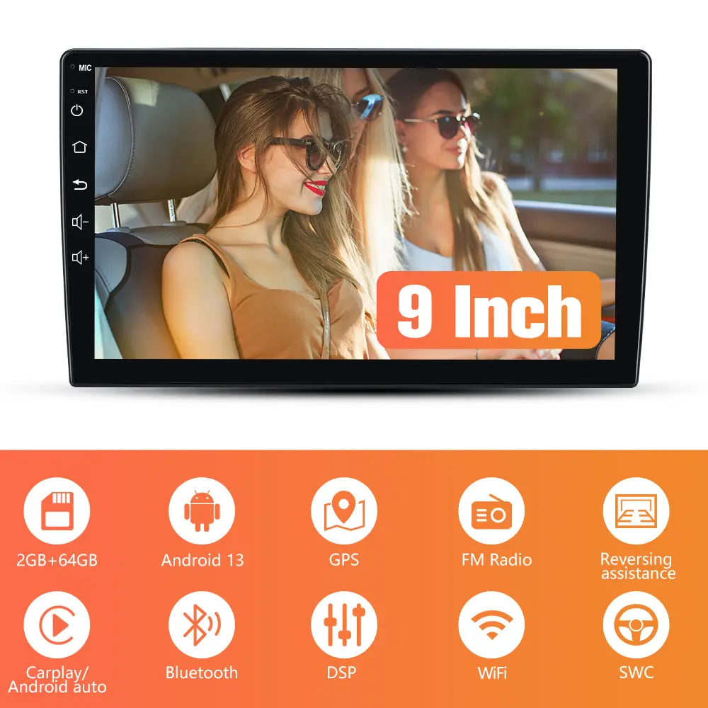 AWESAFE 9 inch Car Radio for Ford F150 2009-2012(Only Fit Auto AC),Support Wireless Carpaly&Android Auto/FM/AM/RDS/Type-C Fast-Charging-Cable – Image 4