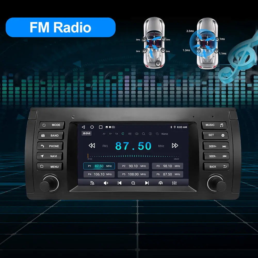 AWESAFE 7'' Android Autoradio für BMW E39 1 Din mit Navigation Carplay Android Auto unterstützt Bluetooth FM DAB+ WiFi USB – Image 5