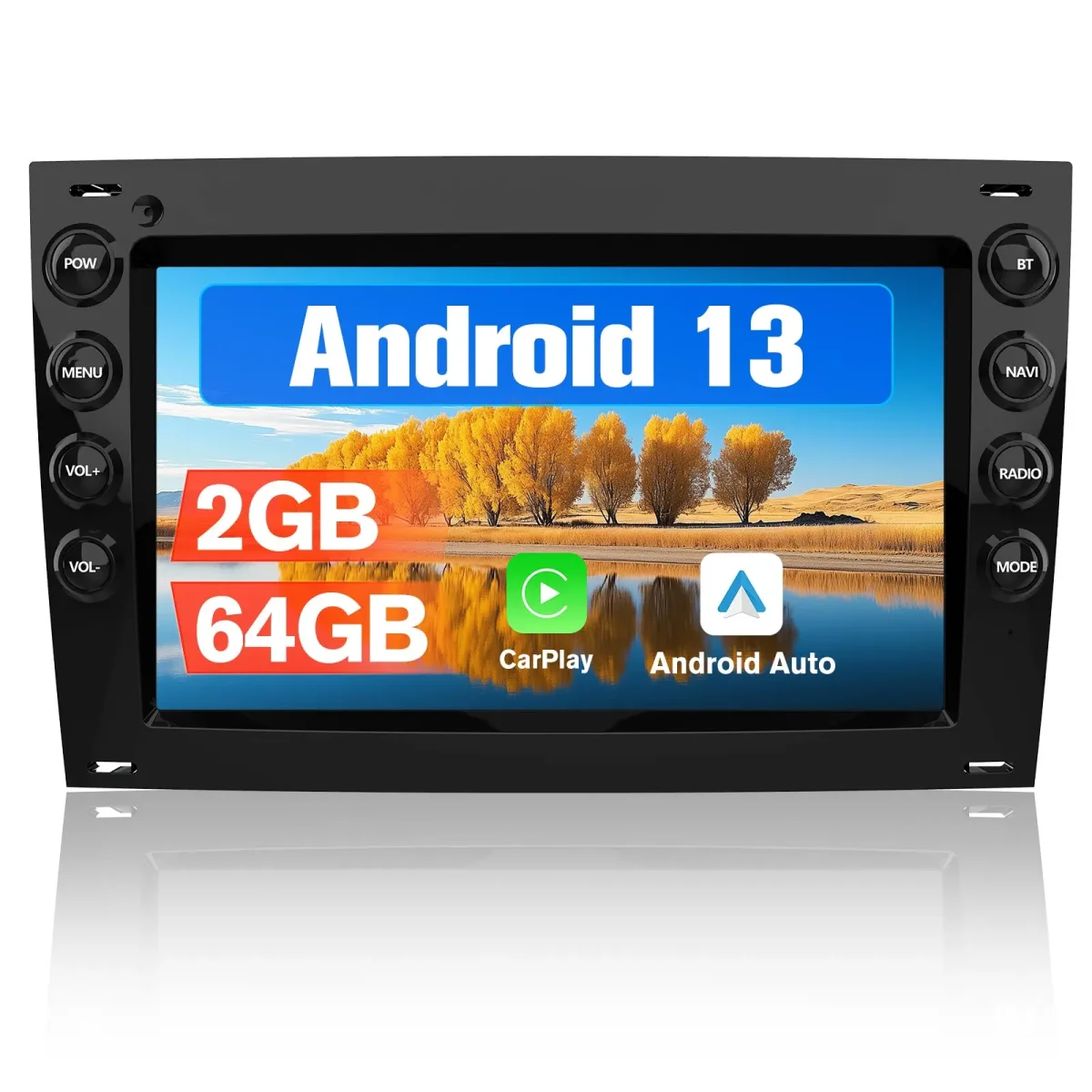 AWEASFE 2+64G Android 13 Radio de Coche para Renault Megane 2003-2009,7 Pulgadas con Carplay/Android Auto/Mirror Link/Bluetooth/GPS FM RDS/WiFi/SWC/EQ