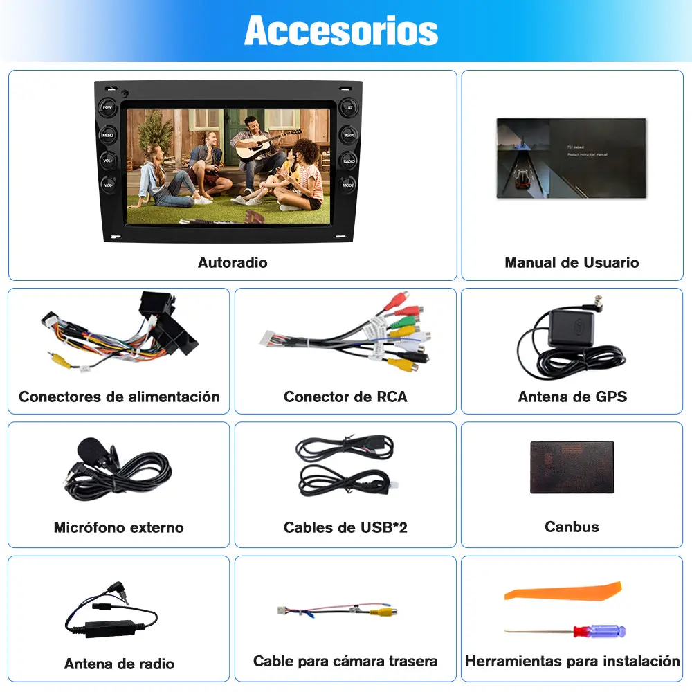 AWEASFE 2+64G Android 13 Radio de Coche para Renault Megane 2003-2009,7 Pulgadas con Carplay/Android Auto/Mirror Link/Bluetooth/GPS FM RDS/WiFi/SWC/EQ – Image 9