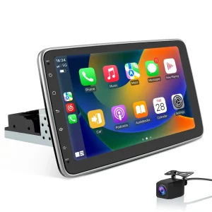 AWESAFE 1 DIN Autoradio Android 13 - Écran Tactile 10,1 Pouces (1 Go+32 Go / 2 Go+64 Go) avec Caméra Recul, Bluetooth, GPS, Android Auto et Carplay sans fil