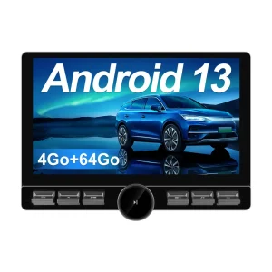 AWESAFE 1 DIN Autoradio Android 13 - Écran Tactile Orientable 10,6" 4+64GB - Bluetooth/FM/AM/WiFi/4G Universel