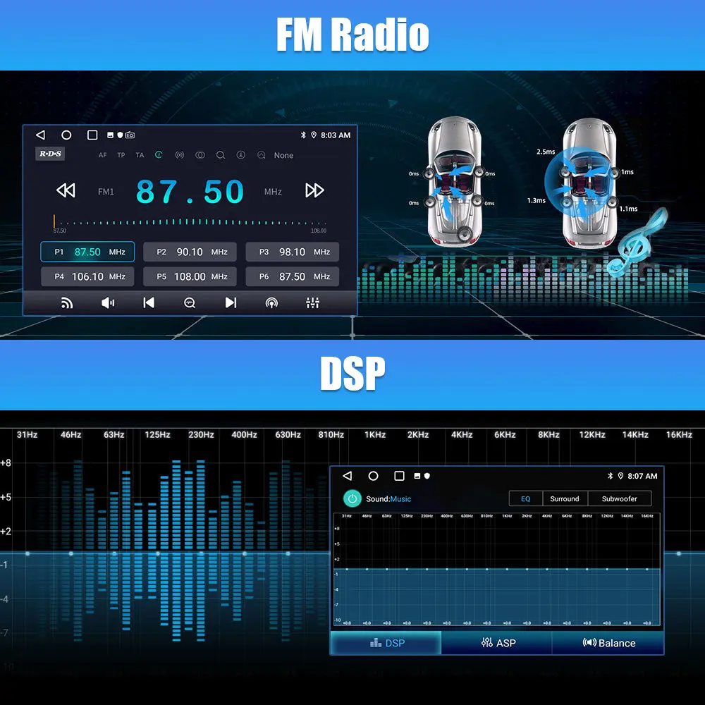 AWESAFE 10 Pouces Autoradio Android 13 GPS pour Volkswagen Passat B7 2010-2015, 4+64Go, FM RDS, Bluetooth Appels/Musique, USB, 4G WIFI, Carplay Android Auto, Aide Stationnement, Commandes Volant – Image 6