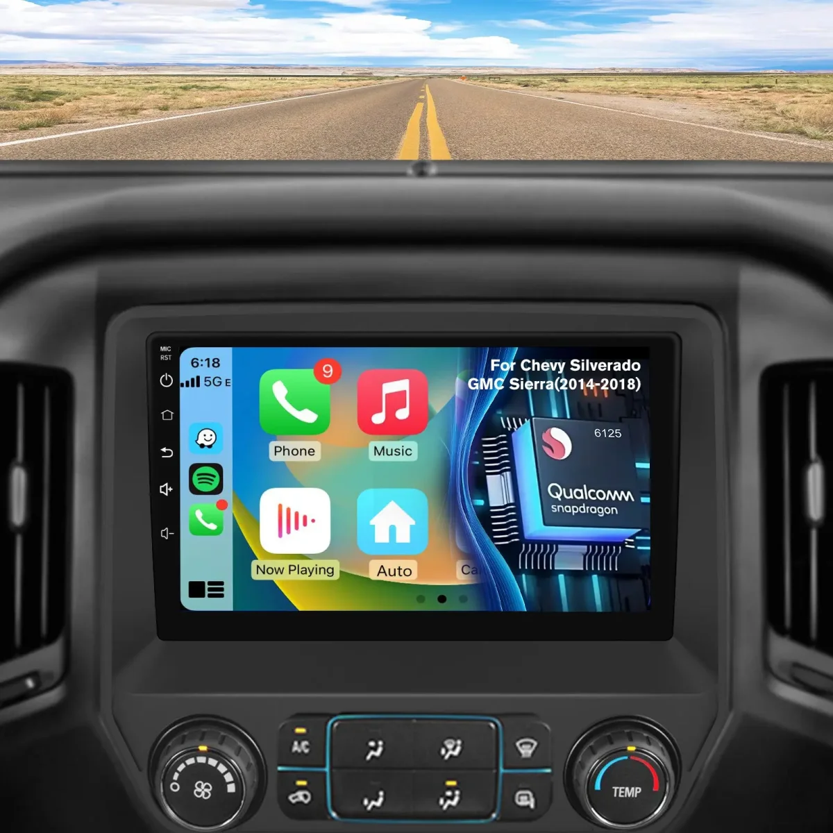 AWESAFE 10.6 Inch Android 13 Car Radio Stereo for Chevy Silverado 2013-2019 - Snapdragon 6125, 4G LTE, 4GB RAM 64GB ROM, Dual Bluetooth 5.0, DSP, GPS, Support Wireless CarPlay & Android Auto,with Keys and knobs