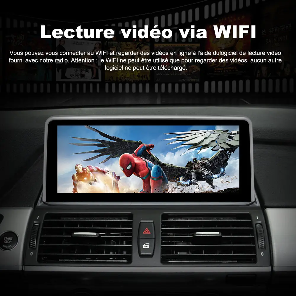 AWESAFE 10.25" Android Autoradio pour BMW X5 E70 & X6 E71 CCC (2007-2010) - Bluetooth, Android Auto & Carplay sans fil + Câble USB – Image 4