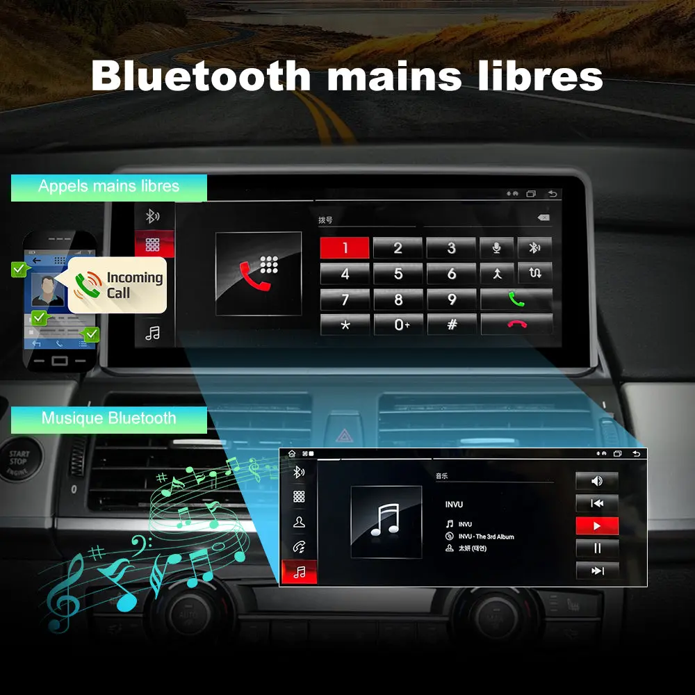 AWESAFE 10.25" Android Autoradio pour BMW X5 E70 & X6 E71 CCC (2007-2010) - Bluetooth, Android Auto & Carplay sans fil + Câble USB – Image 8