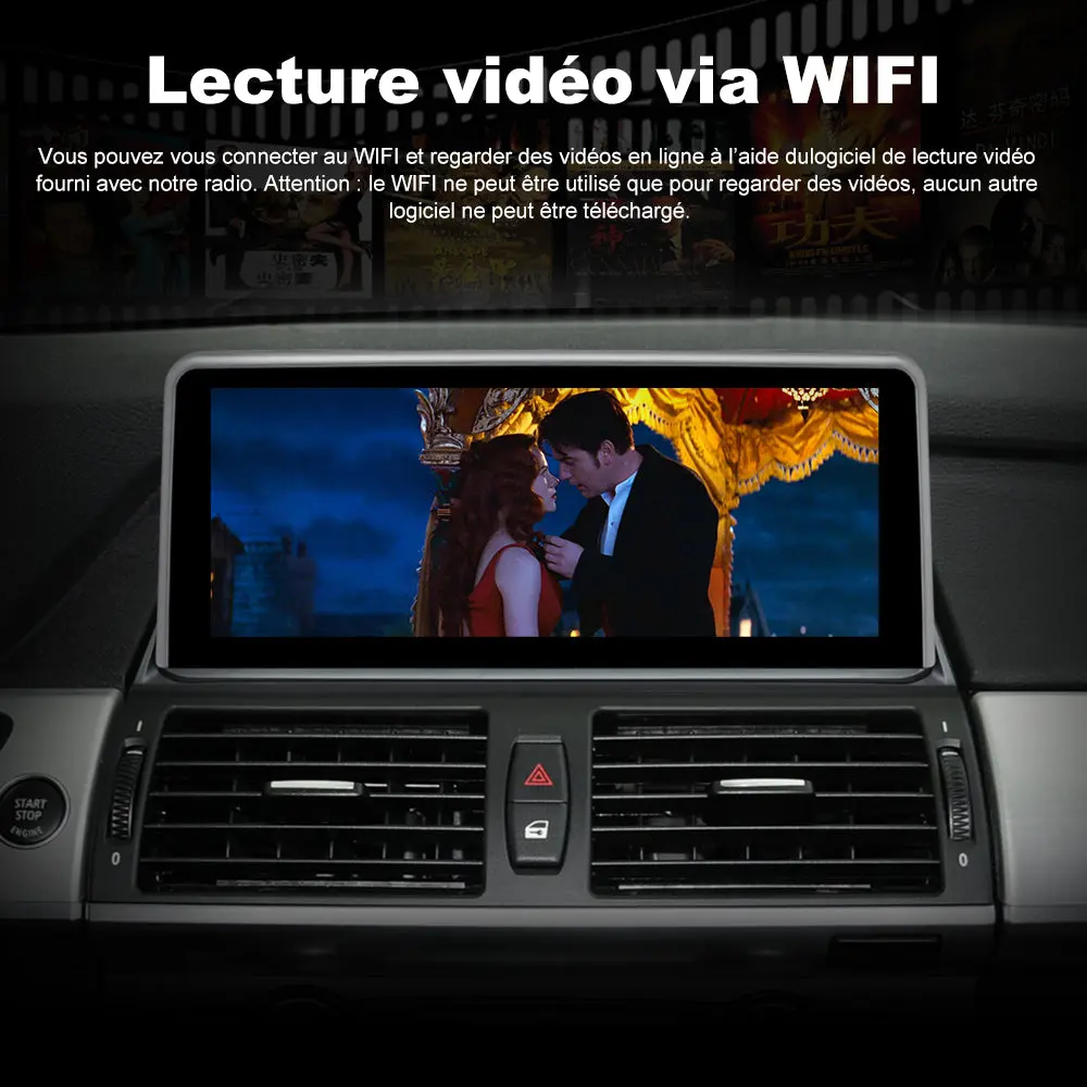 AWESAFE 10.25" Android Autoradio pour BMW X5 E70 & X6 E71 CIC (2011-2013) - Bluetooth, Android Auto & Carplay sans fil + Câble USB – Image 4