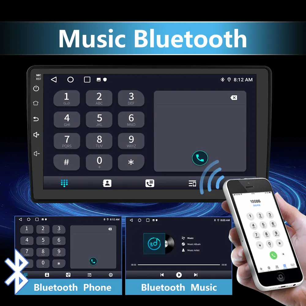 AWESAFE 10" Car Stereo with Wireless CarPlay & Android Auto, Bluetooth, FM Radio, DSP, Voice Control, GPS, Steering Wheel & Backup Camera for Jeep Wrangler 2007-2016 – Image 5