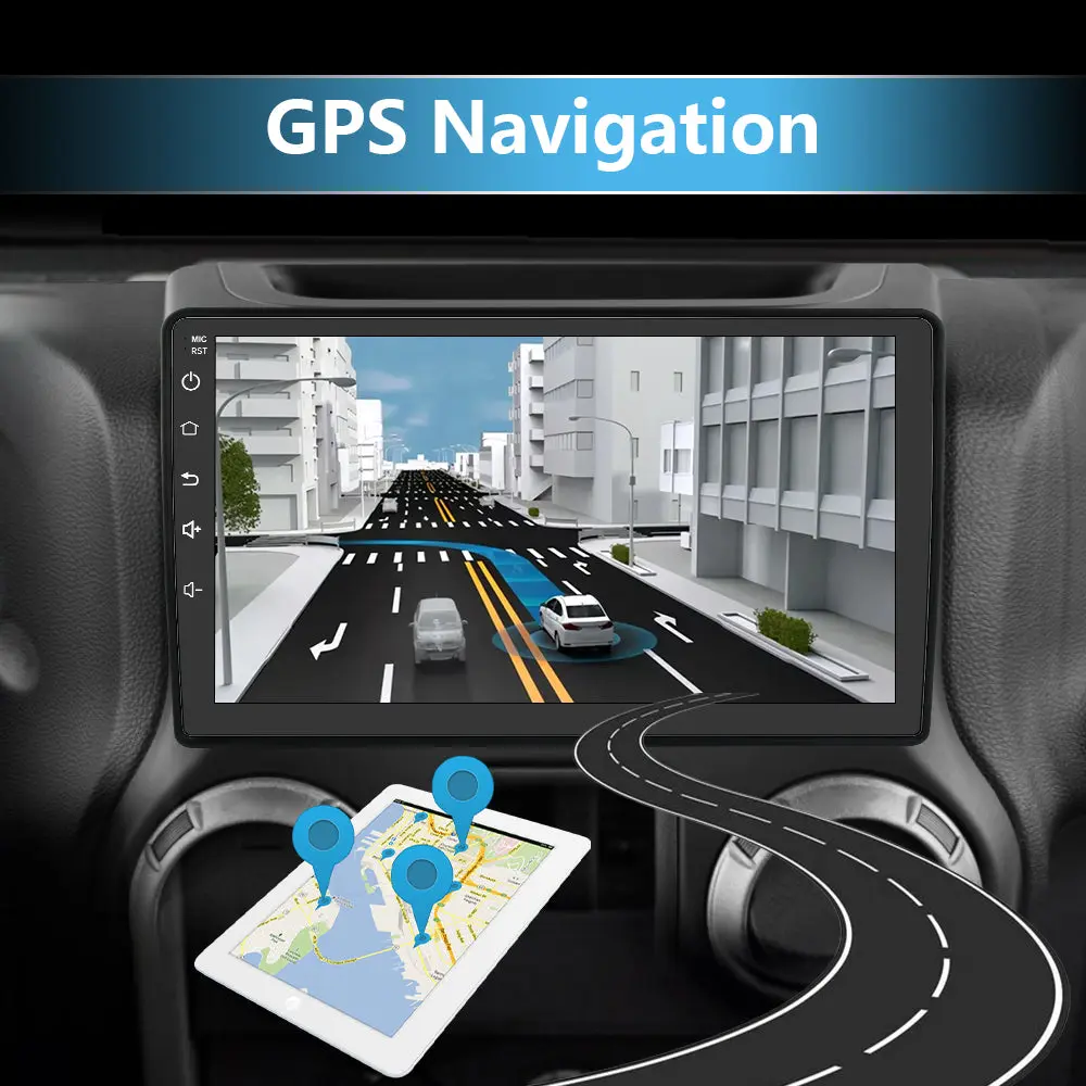 AWESAFE 10" Car Stereo with Wireless CarPlay & Android Auto, Bluetooth, FM Radio, DSP, Voice Control, GPS, Steering Wheel & Backup Camera for Jeep Wrangler 2007-2016 – Image 8