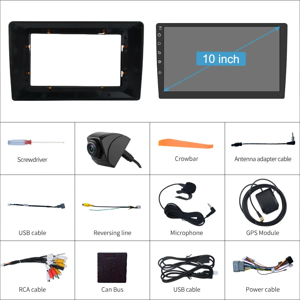 AWESAFE 10" Car Stereo with Wireless CarPlay & Android Auto, Bluetooth, FM Radio, DSP, Voice Control, GPS, Steering Wheel & Backup Camera for Jeep Wrangler 2007-2016 – Image 9